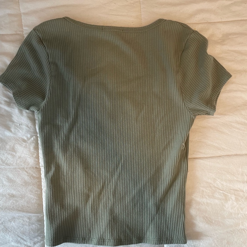 MATE the Label Sage Ribbed Short Sleeve Top - Picture 3 of 3